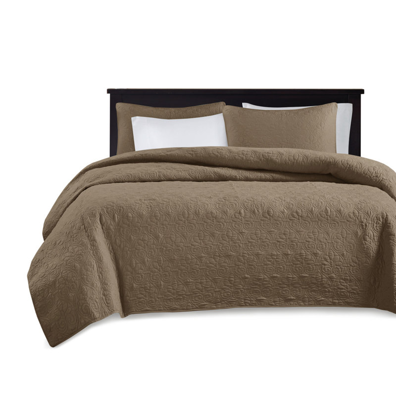 Reversible Quilt Set, King Quilt + 2 Shams, Cream