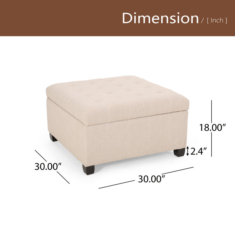 Repose-pieds rembourré avec rangement en tissu, Blé