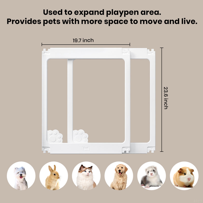 Ensembles d'extension pour chien 2 pièces, parc modulaire pour animaux de compagnie, principalement utilisé pour l'extension de l'espace, 2 panneaux