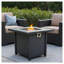 Foyer de table carré au propane 28 po avec cadre en fer noir