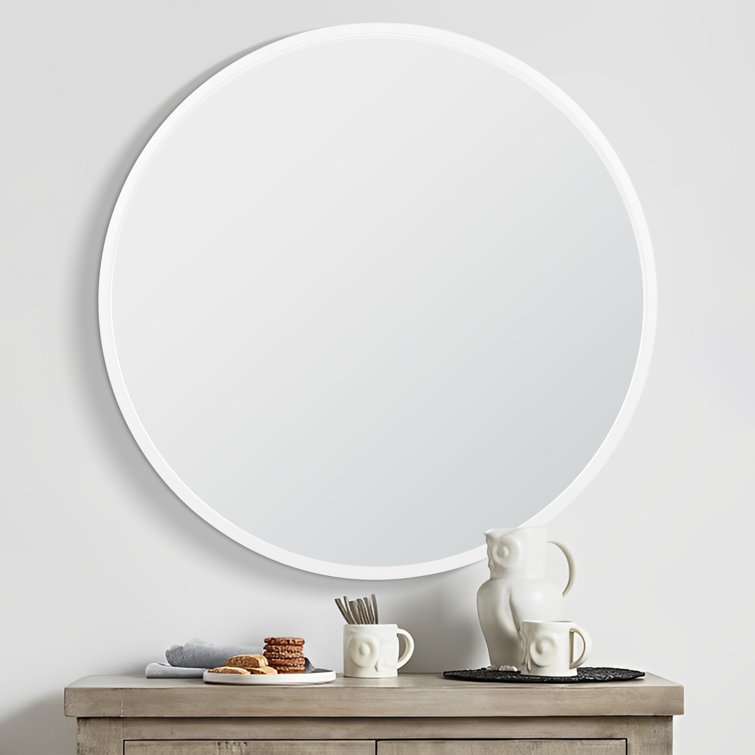 Modern Wall-Mounted Metal Framed Round Mirror