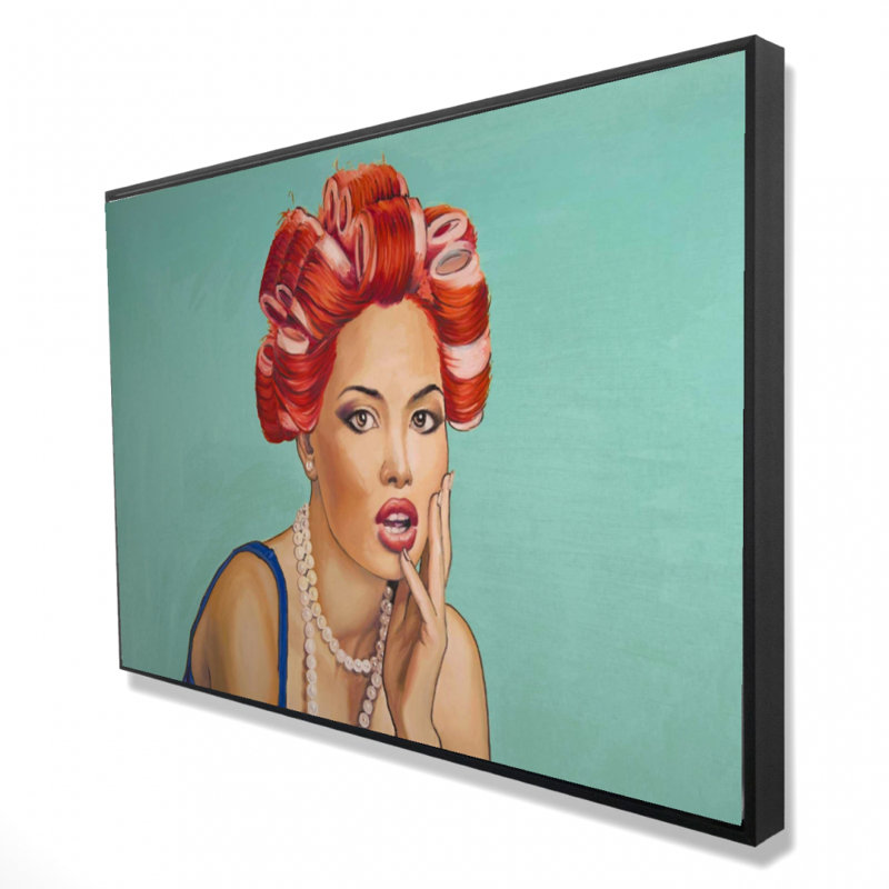 «Pin Up Girl With Curler» sur toile