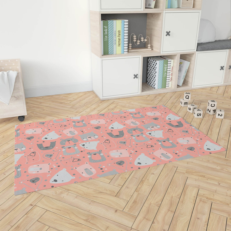 Bear Face  Kids Play Mat, Rectangle 4' x 6'