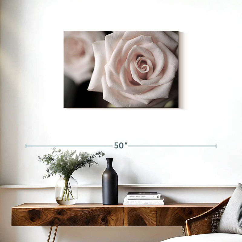 Harnek près d'une rose éblouissante, H 20 po x l 30 po