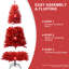 Arbre de Noël rouge de 4 pi, 456 pointes pleine grandeur, structure à charnières pour un démontage rapide, support en toute sécurité, support en métal stable et sans effort, look des Fêtes moderne