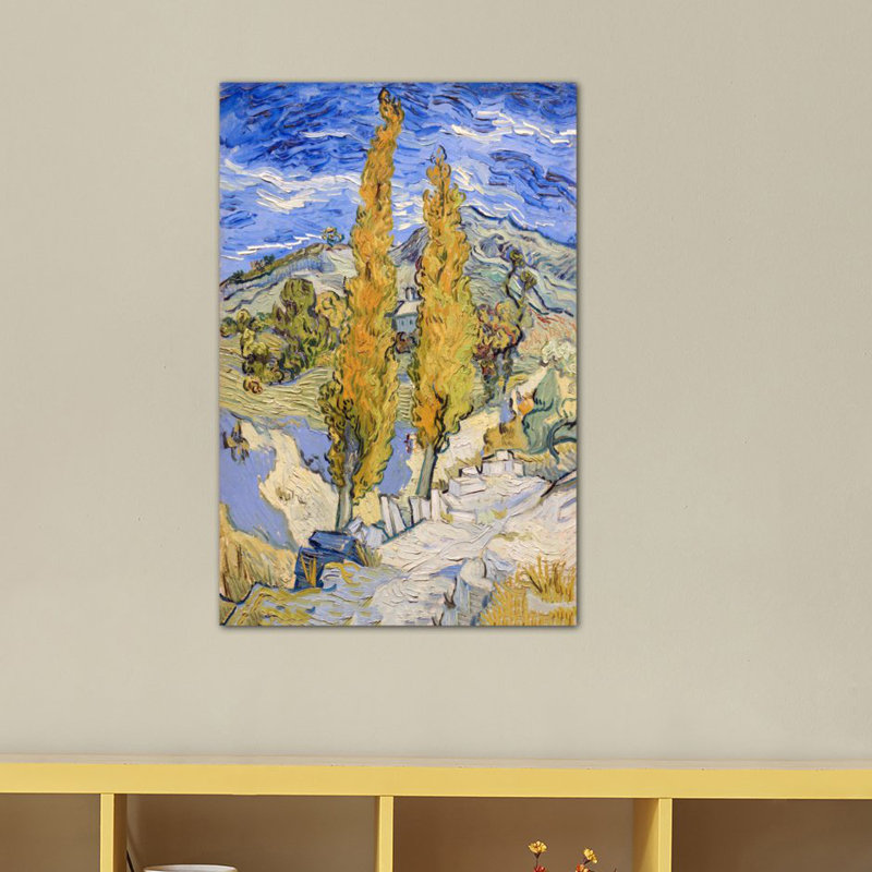 «The Poplars at Saint-Remy» par Vincent Van Gogh, reproduction d'art sur toile tendue, H 40 po x l 26 po x P 1,5 po
