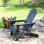Chaise Adirondack en PEHD résistant aux intempéries avec porte-gobelet - Noir