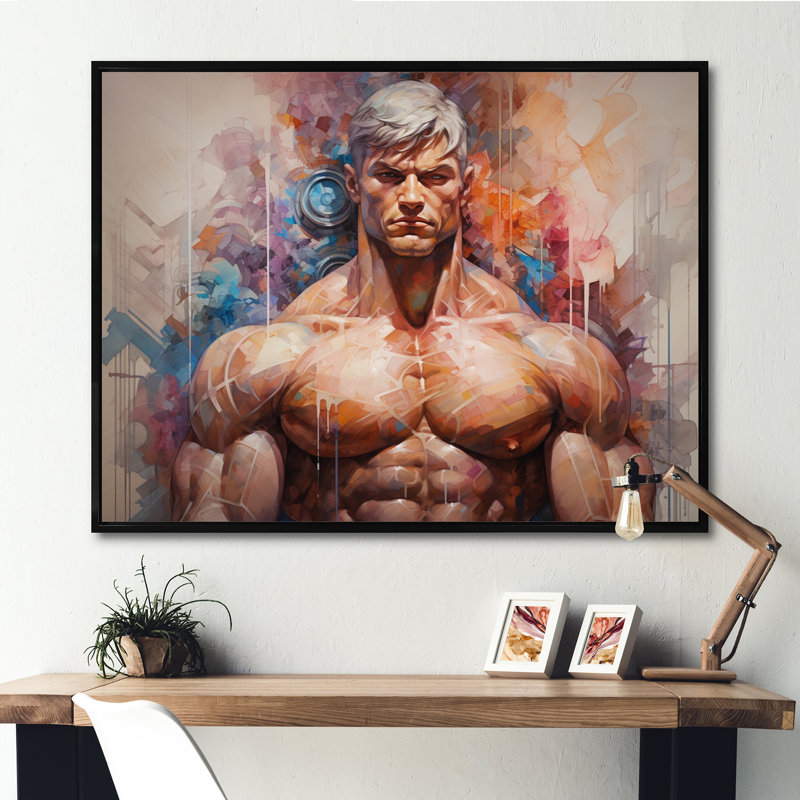 Mahreen Musculation Muscle Symphonie III sur toile, H 24 po x l 32 po x P 1 po, Cadre flottant noir