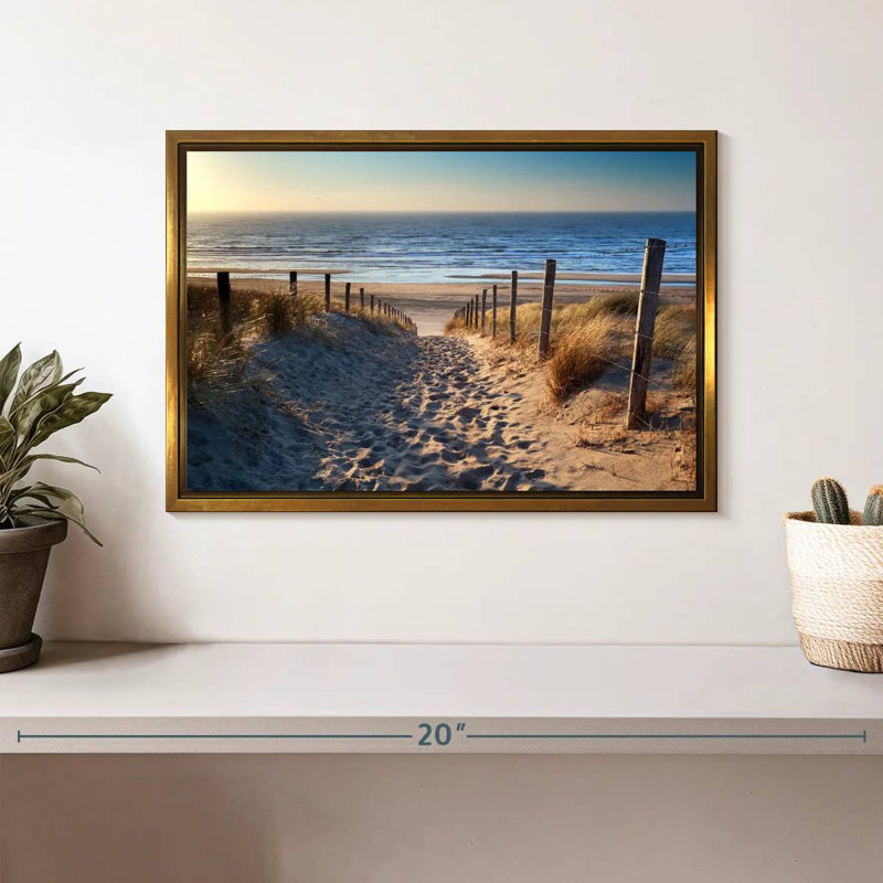 Path to North Sea Moxley, Cadre flottant doré, 13 po x 9 po