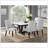 1Pc Transitional Modern Formal Dining Table White Genuine Marble Rectangular Table Top Trestle Base Black Finish Legs Wooden Dining Room Furniture