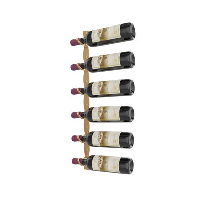 Ensemble de porte-bouteilles hélicoïdaux muraux en métal doré 6 bouteilles Lleucu - 30 po, orienté vers la droite