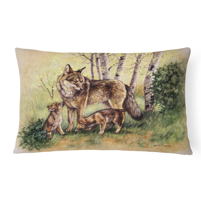  Coussin intérieur / extérieur Wolf Wolves par Daphne Baxter