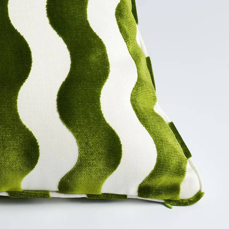 Schumacher x Miles Redd The Wave Pillow, 22" x 22", Sky