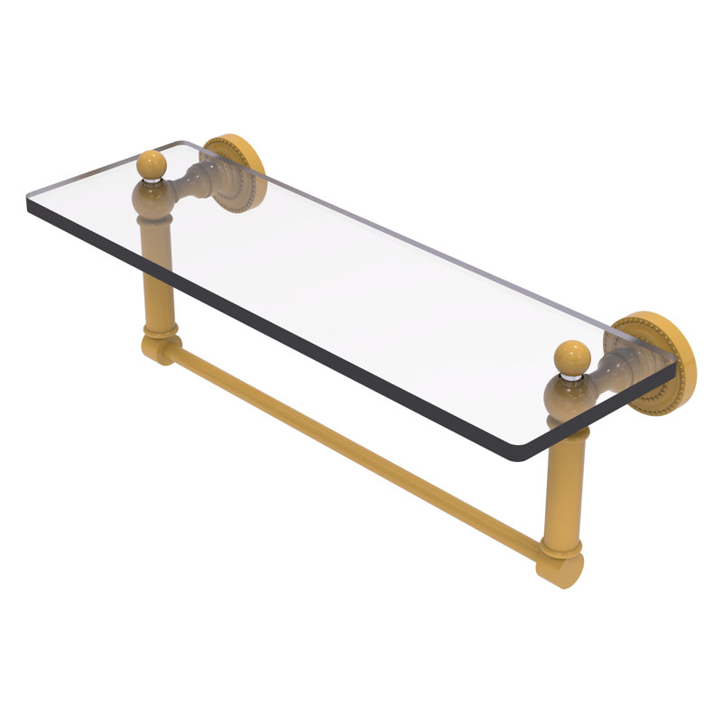 Tablette flottante avec barre à serviettes Dottingham, H 5 po x l 16 po x P 5 po, Or espagnol