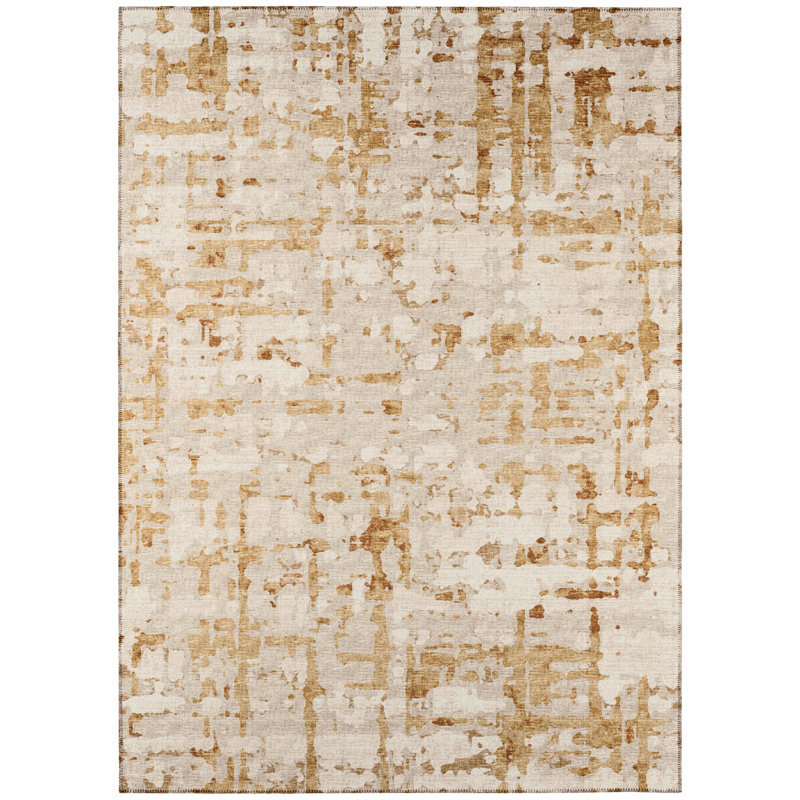 Maamar Chenille Abstract Indoor / Outdoor Rug, Rectangle 1'8" x 2'6"