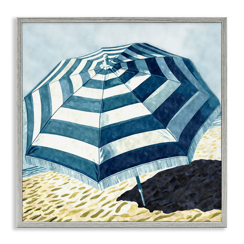 Parasol rayé par Ziwei Li, H 17 po x l 17 po x P 1,5 po, Estampe numérique Farmhouse