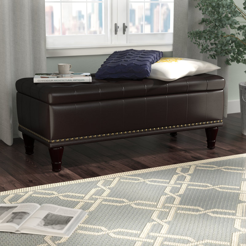 Jonson Faux Leather Ottoman, Espresso