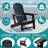 Adirondack Chair Set Of 2,HDPE Adirondack Chairs W/Removable Tablelop & Umbrella Hole,All-Weather Wooden Textured Plastic Outdoor Chairs W/Cup Holders For Garden Backyard Pool,Black-291825433