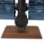 Horloge de bureau numérique à affichage automatique 12 heures, à piles, style rétro, avec socle en bois, idéale pour le salon ou le bureau. Couleurs : bleu pâle, cadre noir.-84660010