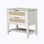 Table de chevet étroite en rotin avec 2 tiroirs et tablette de rangement Boho-215888415