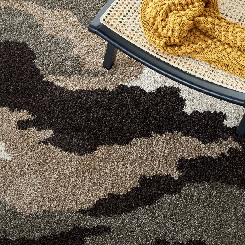 Millia Shag Performance Camouflage Rug, Rectangle 5'3" x 7'6"