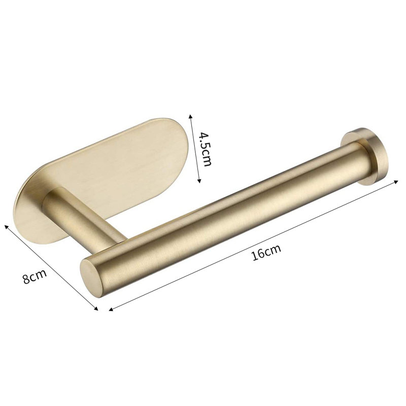 Wall Mounted Toilet Paper Holder, Gold