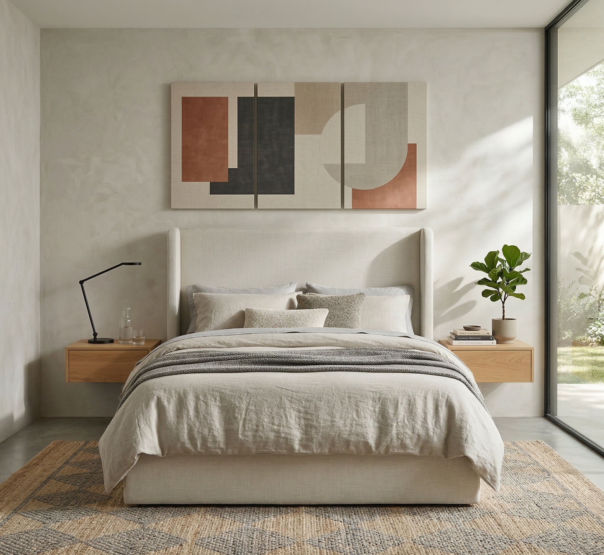 Carmen Upholstered Wingback Bed