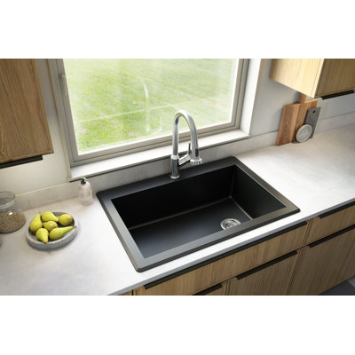 Karran Drop-in Quartz Composite 33'' X 22'' 1-Hole Single Bowl Kitchen Sink