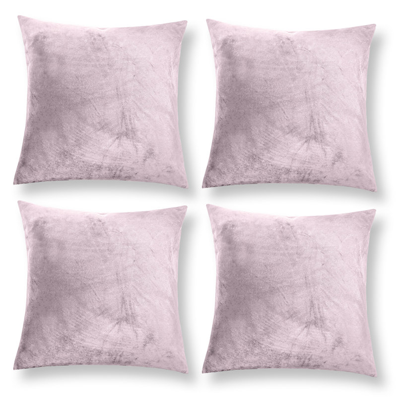 Apex Crushed Velvet Cushion Cover Set, Pink Rose