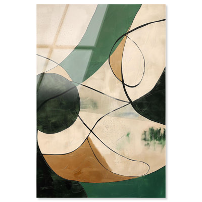 Greenlight Breeze I High-Gloss Frameless Acrylic Glass Wall Art Green Abstract Art by Art Remedy, Ready to Hang, 30 x 45