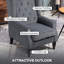 HOMCOM Accent Armchair Home Furniture Retro Tufted Club Fabric-1547581964
