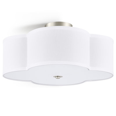 4-Light Fabric Semi Flush Mount Ceiling Light Fixture