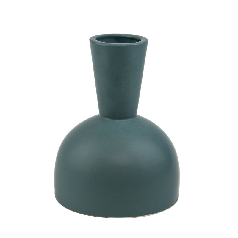 Élégant vase en céramique verte, 6,7 x 6,7 x 9,1 pouces | 100% céramique de haute qualité, parfaite pour la décoration intérieure et les arrangements floraux | Conception élégante et durable, idéale pour le salon ou le bureau