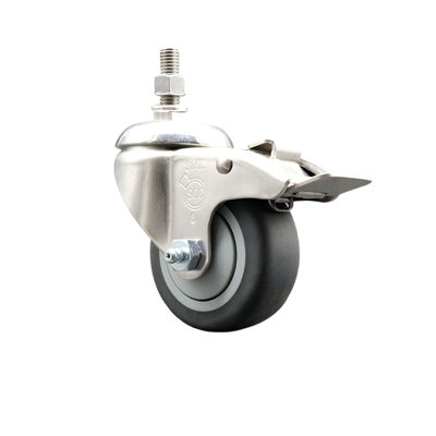 Thermoplastic Rubber Swivel Caster Total Lock Brake
