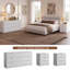 Ensemble de chambre à coucher 3 pièces Bugarin, commode 9 tiroirs et 2 tables de chevet, blanc