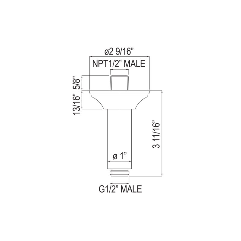 4" Ceiling Mount Shower Arm, Polished Chrome