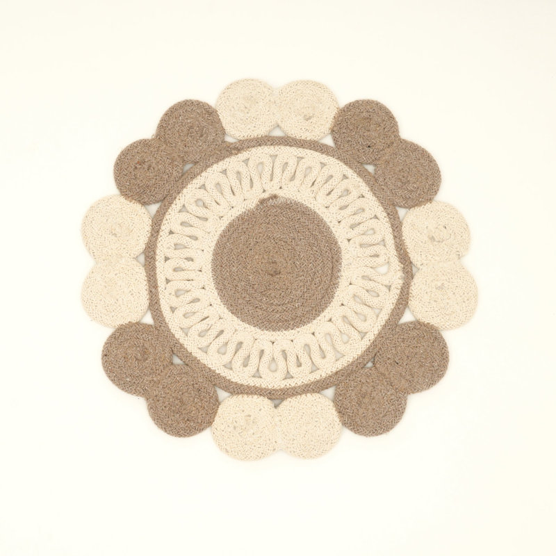Cotton Floral Placemat, Grey
