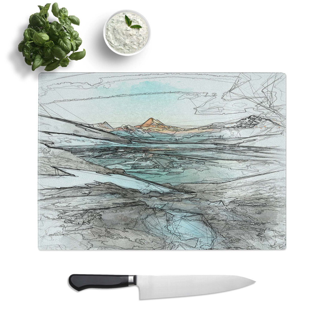 Glass Mountain View in Switzerland in Abstract Chopping Board