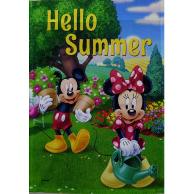 Drapeau Disney Mickey Mouse et Minnie Mouse Hello Summer Garden 12 po x 18 po