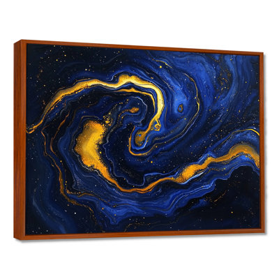 «Blue and Gold River of Marble Chaos», impression d'art mural abstrait en marbre