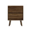 Table de chevet moderne à double tiroir de style médiéval avec pieds en bois massif, table de chevet de chambre à coucher, table de chevet de chambre à coucher, 15,75 po x 15,75 po x 22,64 po, couleur noyer, paquet de 2