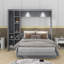 Lit escamotable mural Murphy avec tablettes, garde-robe et lumières DEL-480243349-480243347