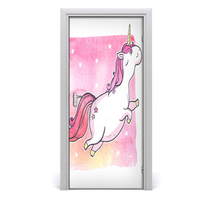 Pink Unicorn Door Decal
