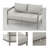 Heitzman Aluminum Outdoor Patio Loveseat With Gray Cushions