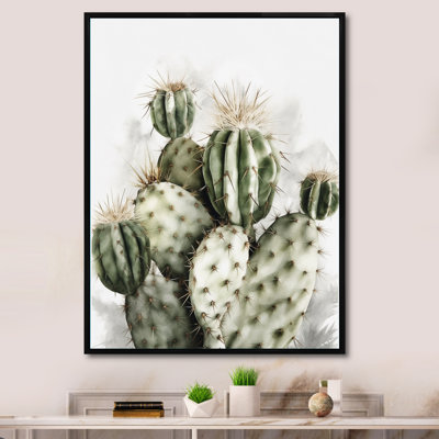 Green Desert Flower Cactus - Cactus Framed Art