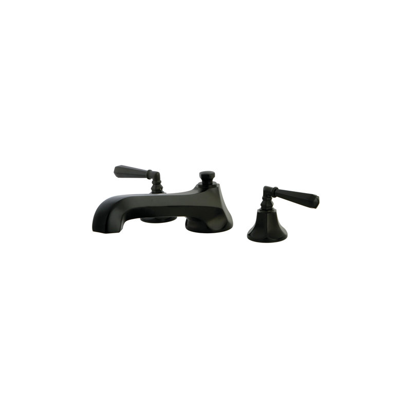 Kingston Brass Metropolitan Two-Handle 3-Hole Deck Mount Roman Tub Faucet, Oil Rubbed Bronze