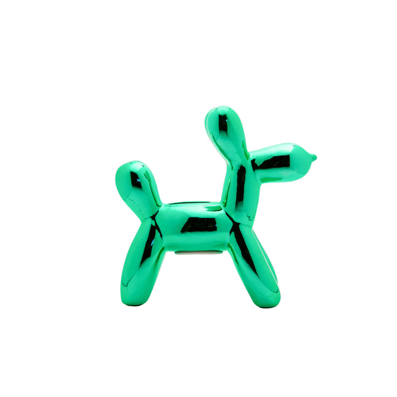 Plus Ceramic Dog Piggy Bank, 7.5" H x 2" W x 7.5" D, Teal