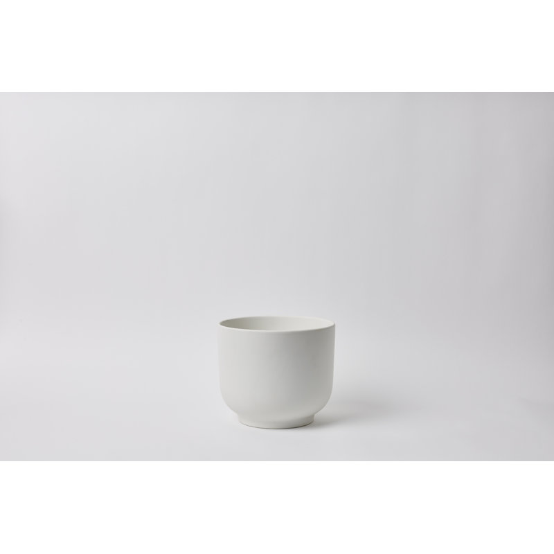 Handmade Ceramic Pot Planter, White, 7.75" H x 9" W x 9" D