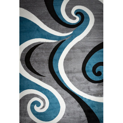 Tapis bleu / gris Daisy