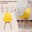 Chaise de salle à manger rembourrée avec coque en plastique PP moulé de 19 pouces et pieds en bois massif-764894430